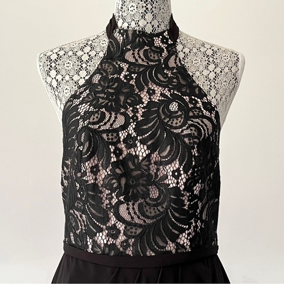 Rodeo Show Black Lace Bodice Halter Cocktail Dress Size 8 - Picture 3 of 13